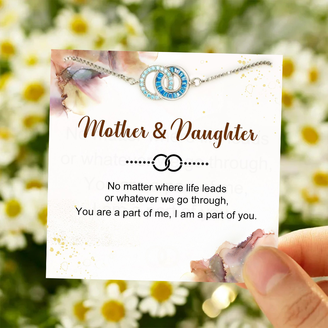 Mother & Daughter Customized Birthstones Circle Bracelet