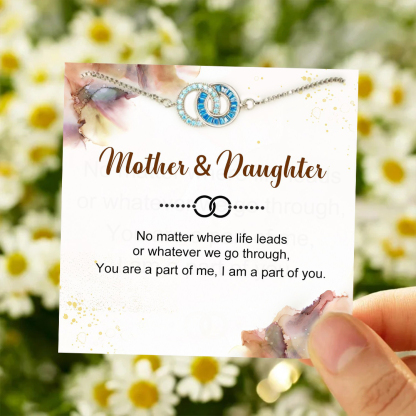 Mother & Daughter Customized Birthstones Circle Bracelet