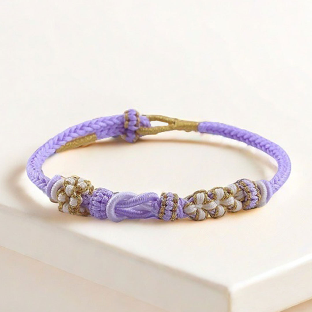 For Granddaughter - Grandmother And Granddaughter A link That Can Never Be Undone Peach Peach Blossom Knot Bracelet