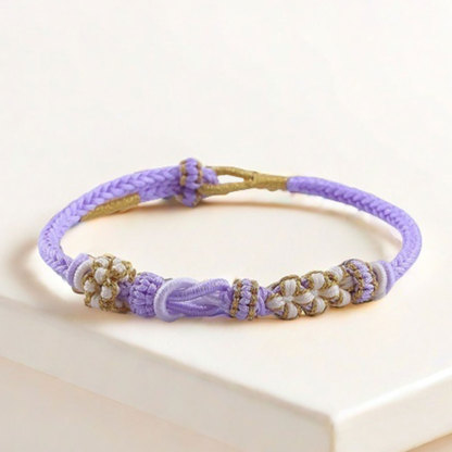 For Granddaughter - Grandmother And Granddaughter A link That Can Never Be Undone Peach Peach Blossom Knot Bracelet