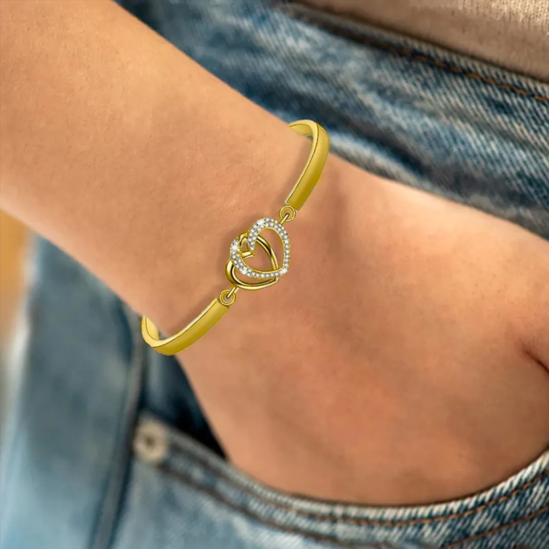 For Daughter - you'll always have my heart. Double Heart Bracelet