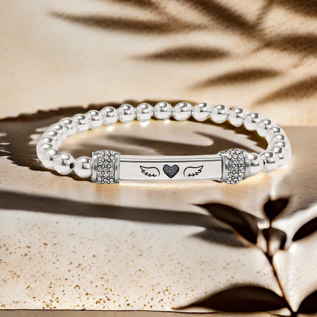 For Memorial -  I'm a Wife to a Husband Wing Bead Bracelet