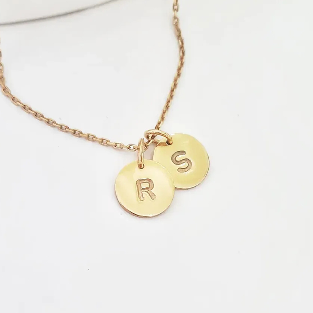 Mother & Daughter – Initial Disc Necklace