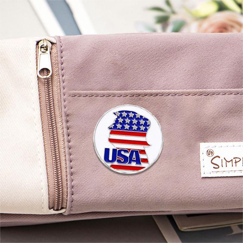 US Flag Circle Pin