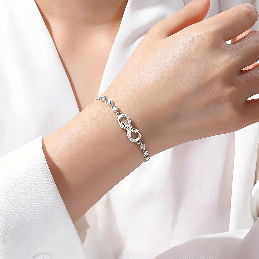 A sister is God's way of making sure we never walk alone Infinity Bracelet