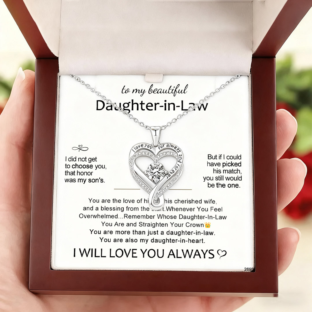 For Daughter - You are also my daughter-in-heart Engraved Heart Necklace