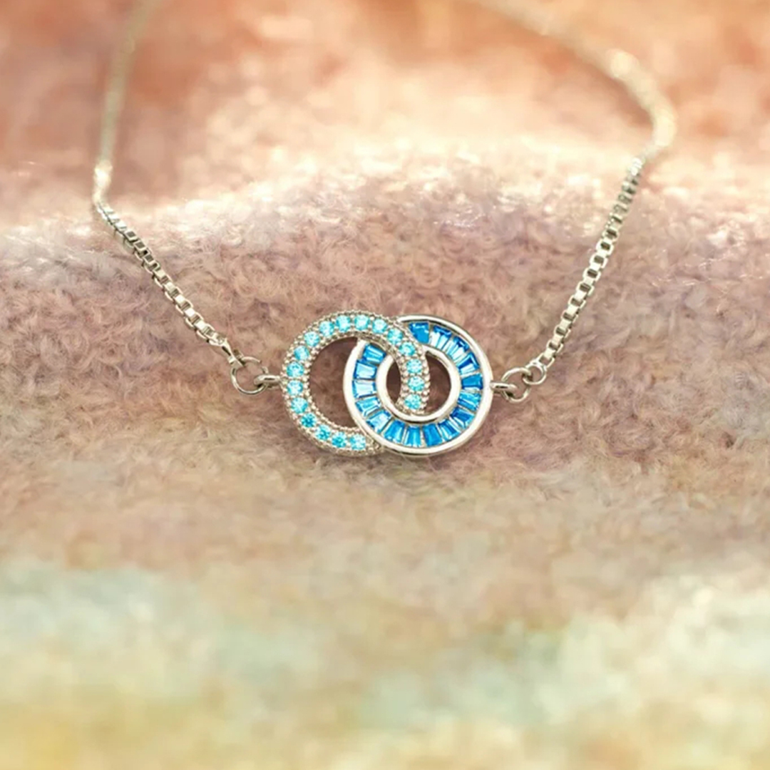 Mother & Daughter Customized Birthstones Circle Bracelet