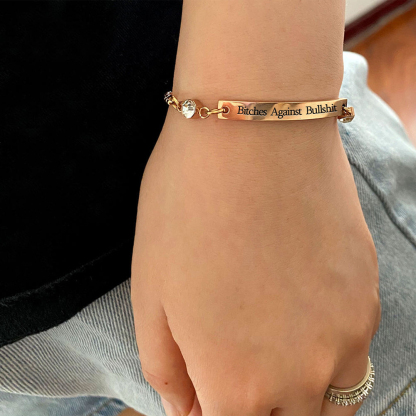 For Friend - Bitches Against Bullshit Customized Birthstones Bracelet