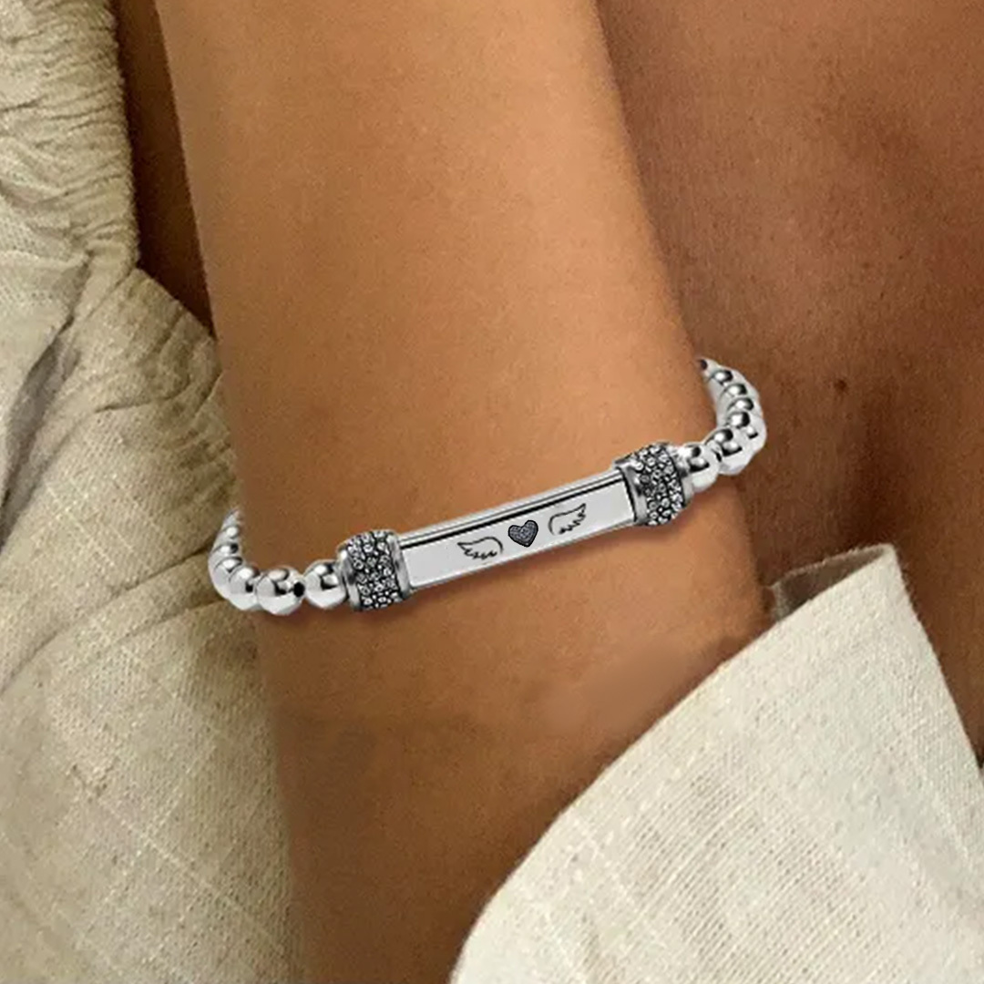 For Memorial -  I'm a Wife to a Husband Wing Bead Bracelet