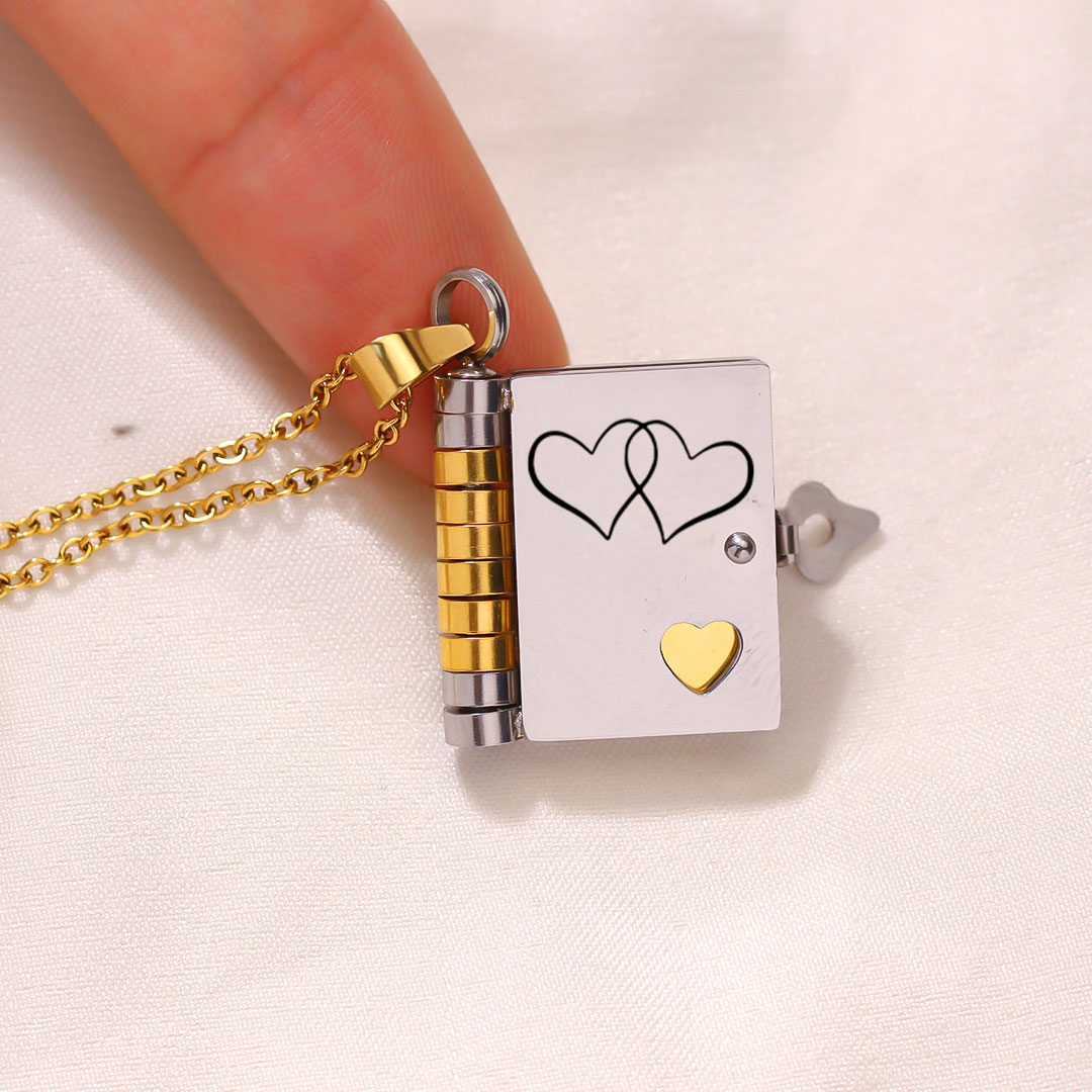 To My Bestie Book Necklace