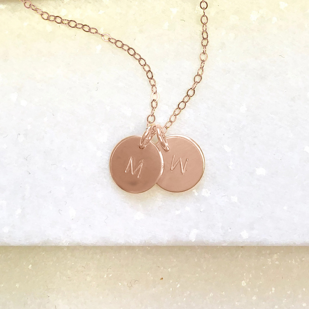 Mother & Daughter – Initial Disc Necklace