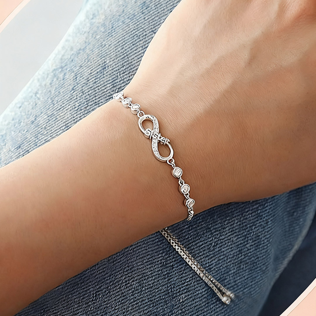 A sister is God's way of making sure we never walk alone Infinity Bracelet