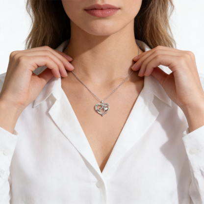 For Granddaughter - I'm Always With You Horses Heart Necklace