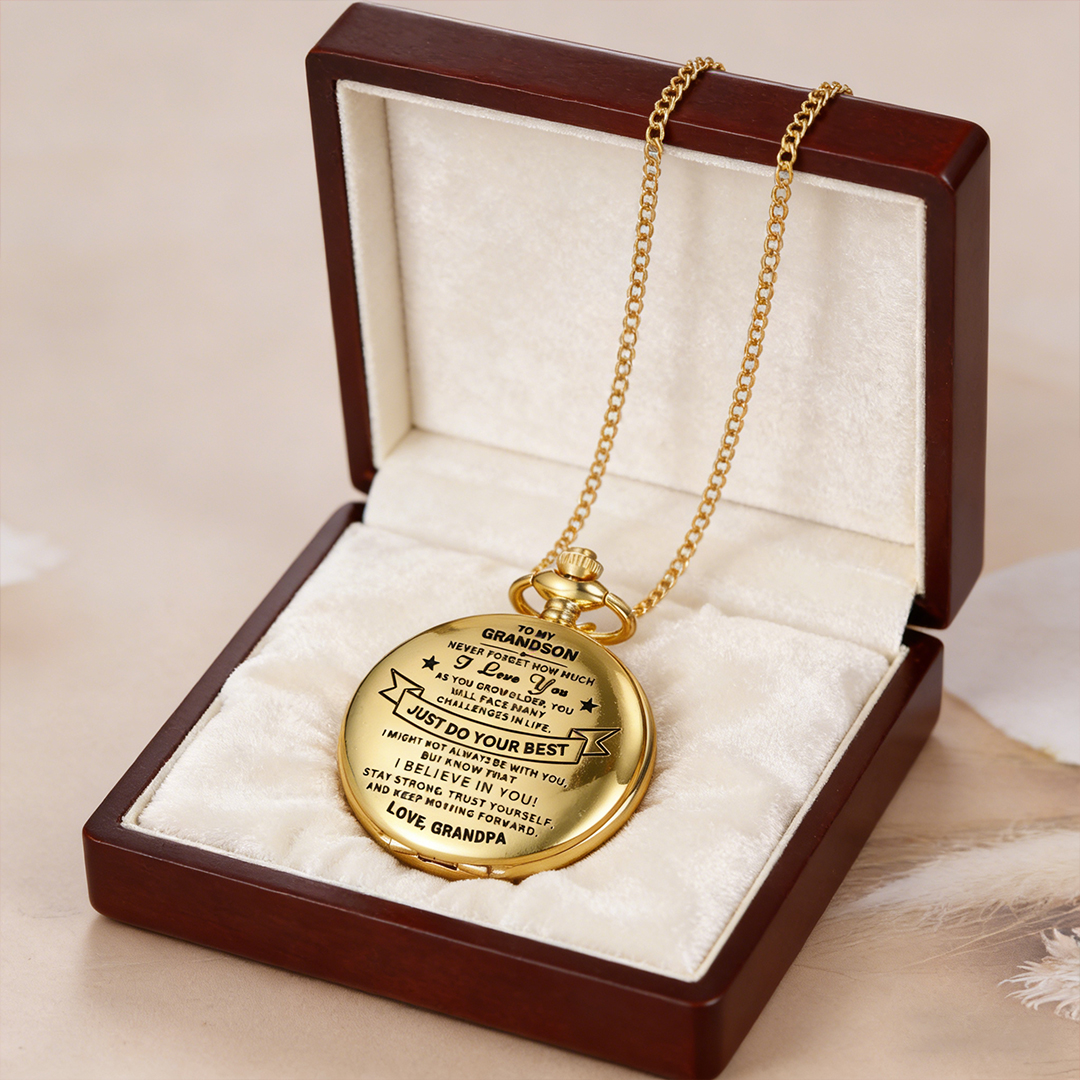 Best Gift For Son - Just Do Your Best Luxury Vintage Pocket Watch