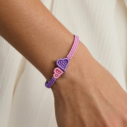 Grandma and Granddaughter-Heart braided bracelet