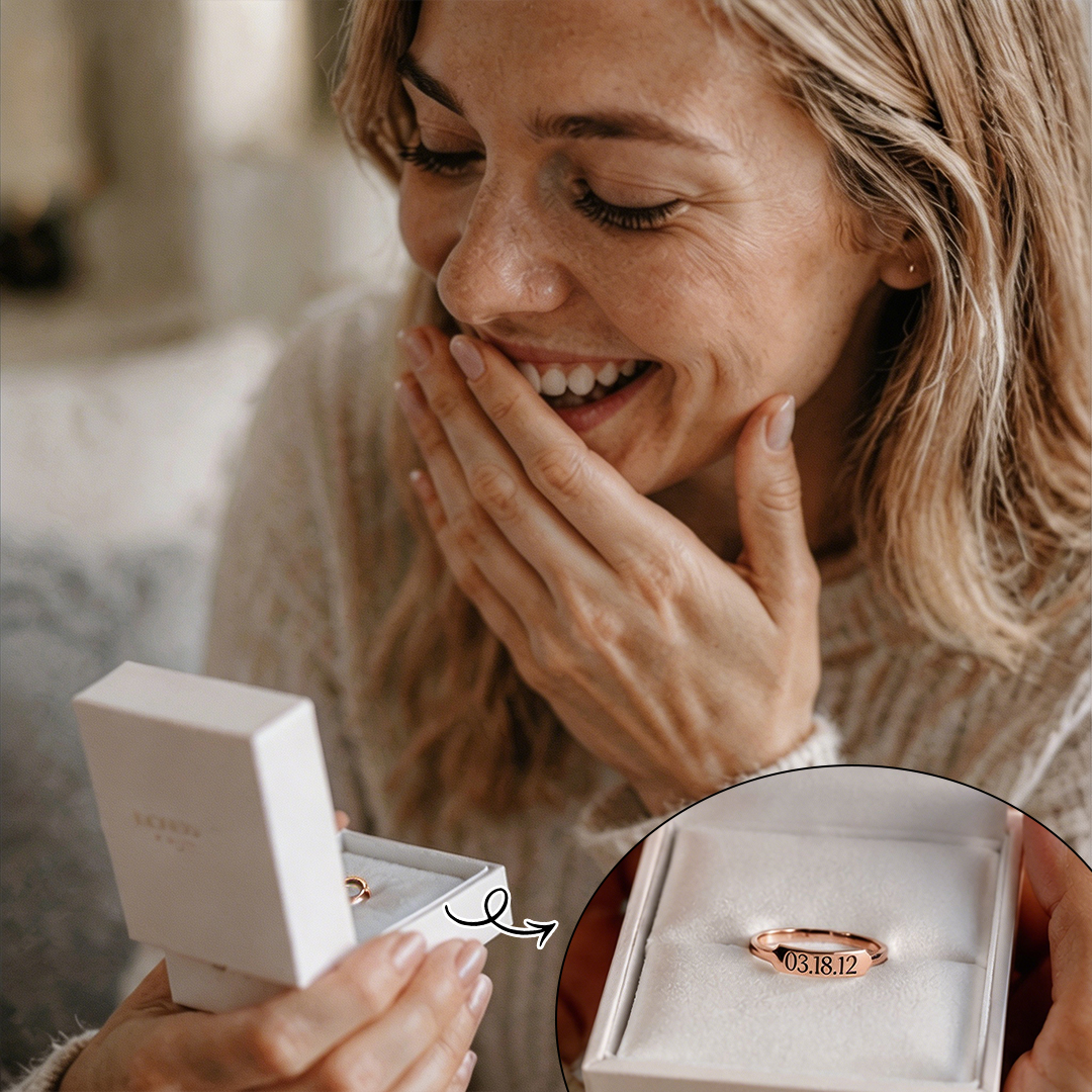 [⚡35% OFF] Cusfamilygift Custom Delicate Dainty Bar Date Ring