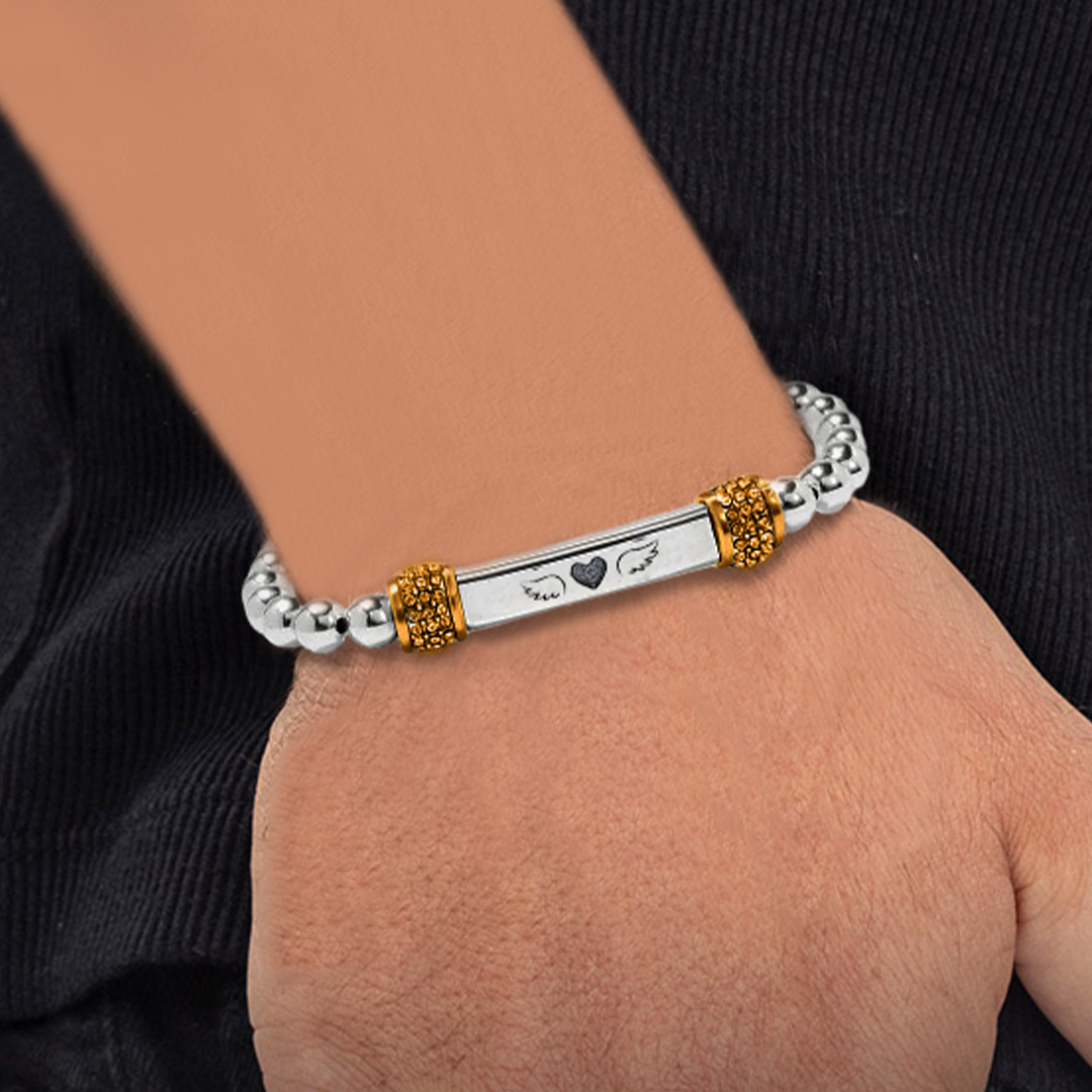 For Memorial -  I'm a Wife to a Husband Wing Bead Bracelet