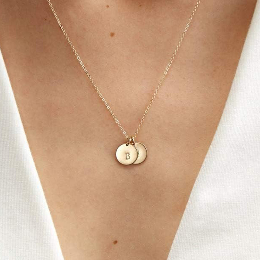 Mother & Daughter – Initial Disc Necklace