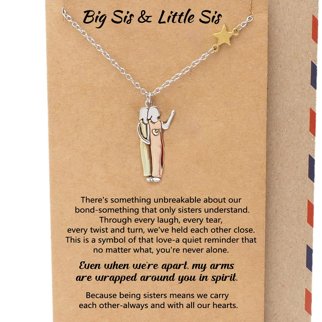 For Friend - Being sisters means we carry each other Star Pendant Necklace