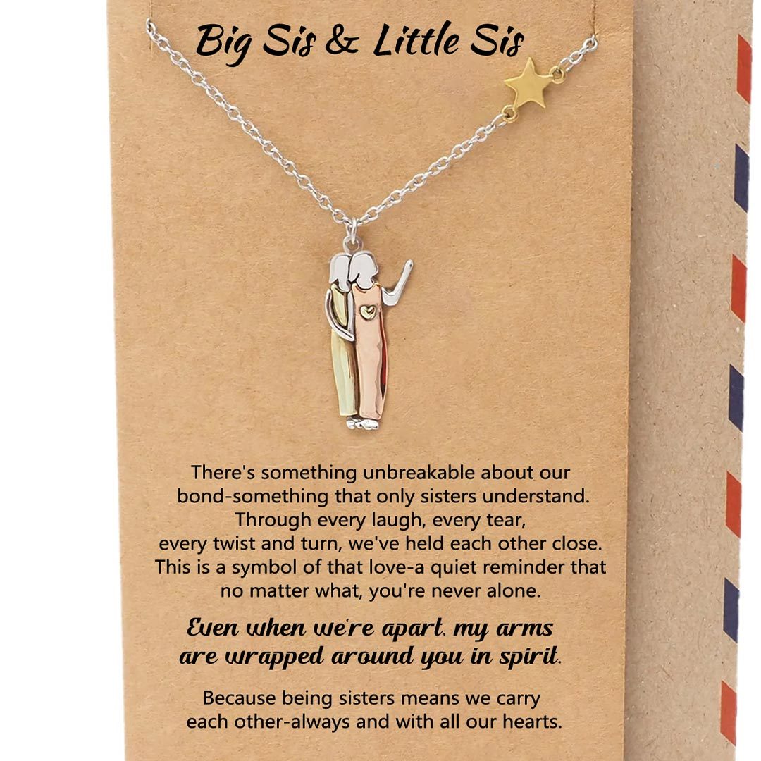 For Friend - Being sisters means we carry each other Star Pendant Necklace