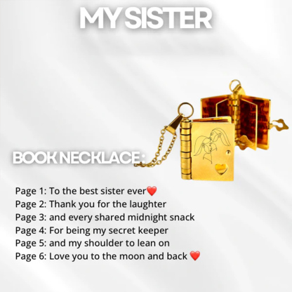 For Sisters- To the best sister ever Book Necklace