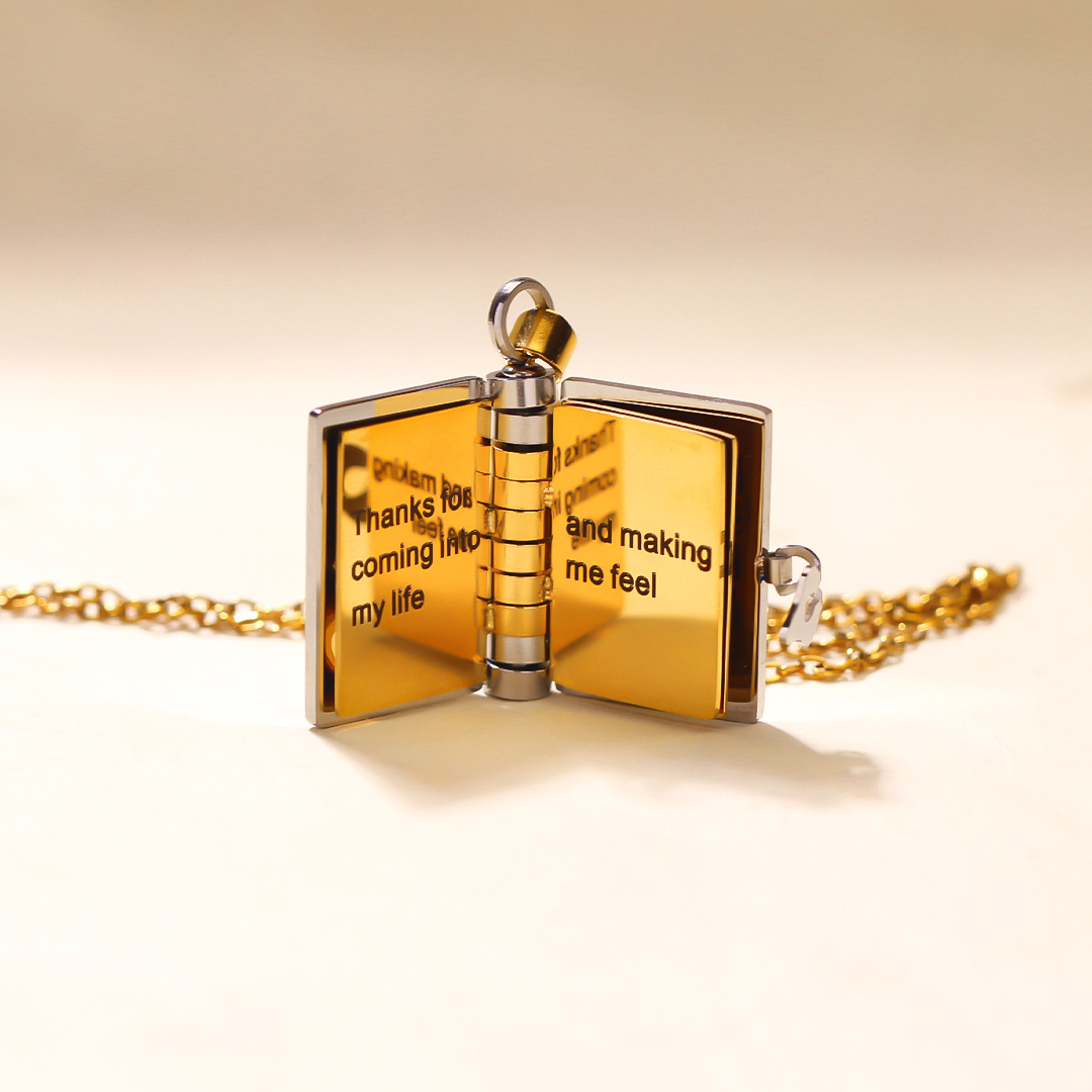 To My Bestie Book Necklace