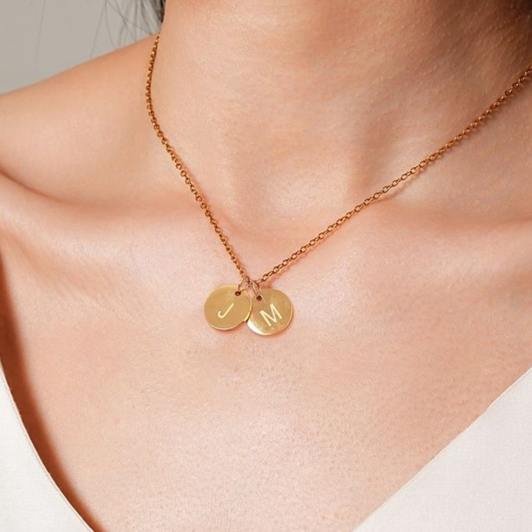 Mother & Daughter – Initial Disc Necklace