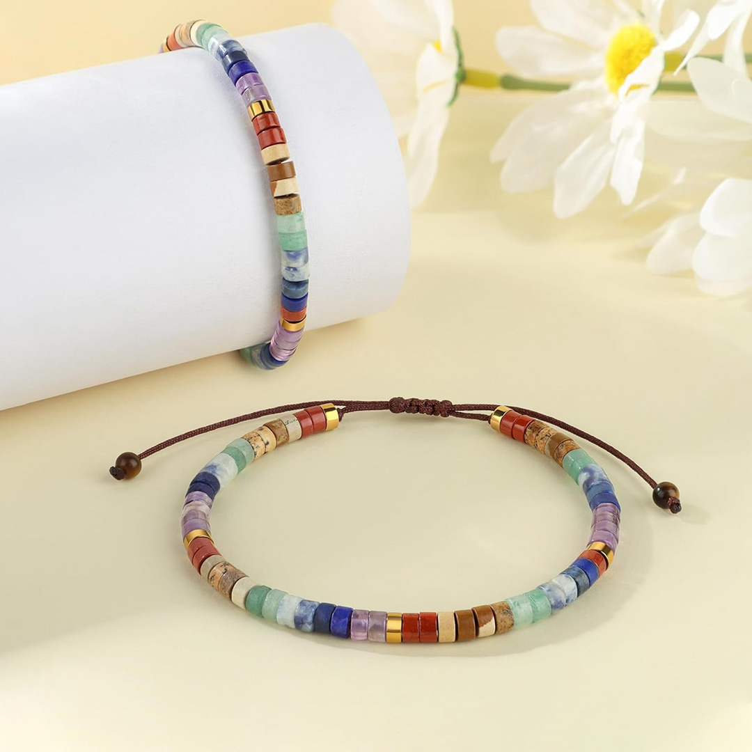 Seven Chakra Natural Healing Crystal Bracelet