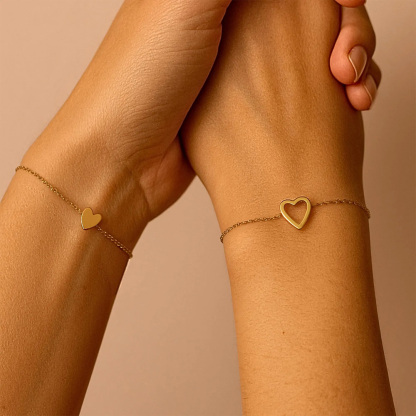 Mother And Daughter Heart Beat Bracelet