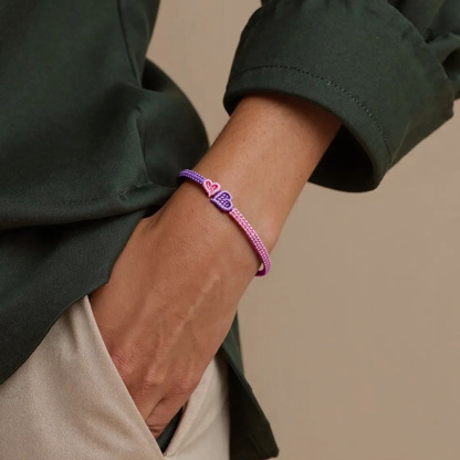Grandma and Granddaughter-Heart braided bracelet