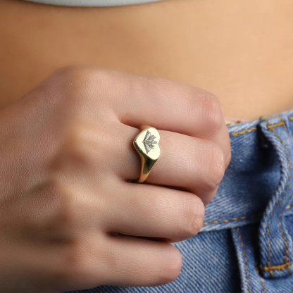 New Beginnings Inspirational Book & Flowers Heart Ring