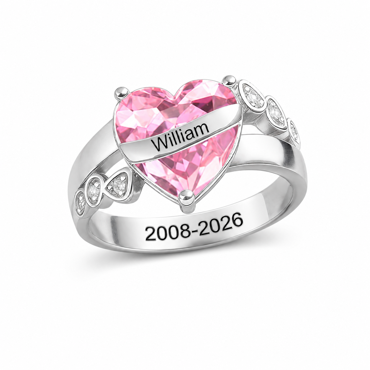 Personalized Memorial Birthstone And Name Years Ring