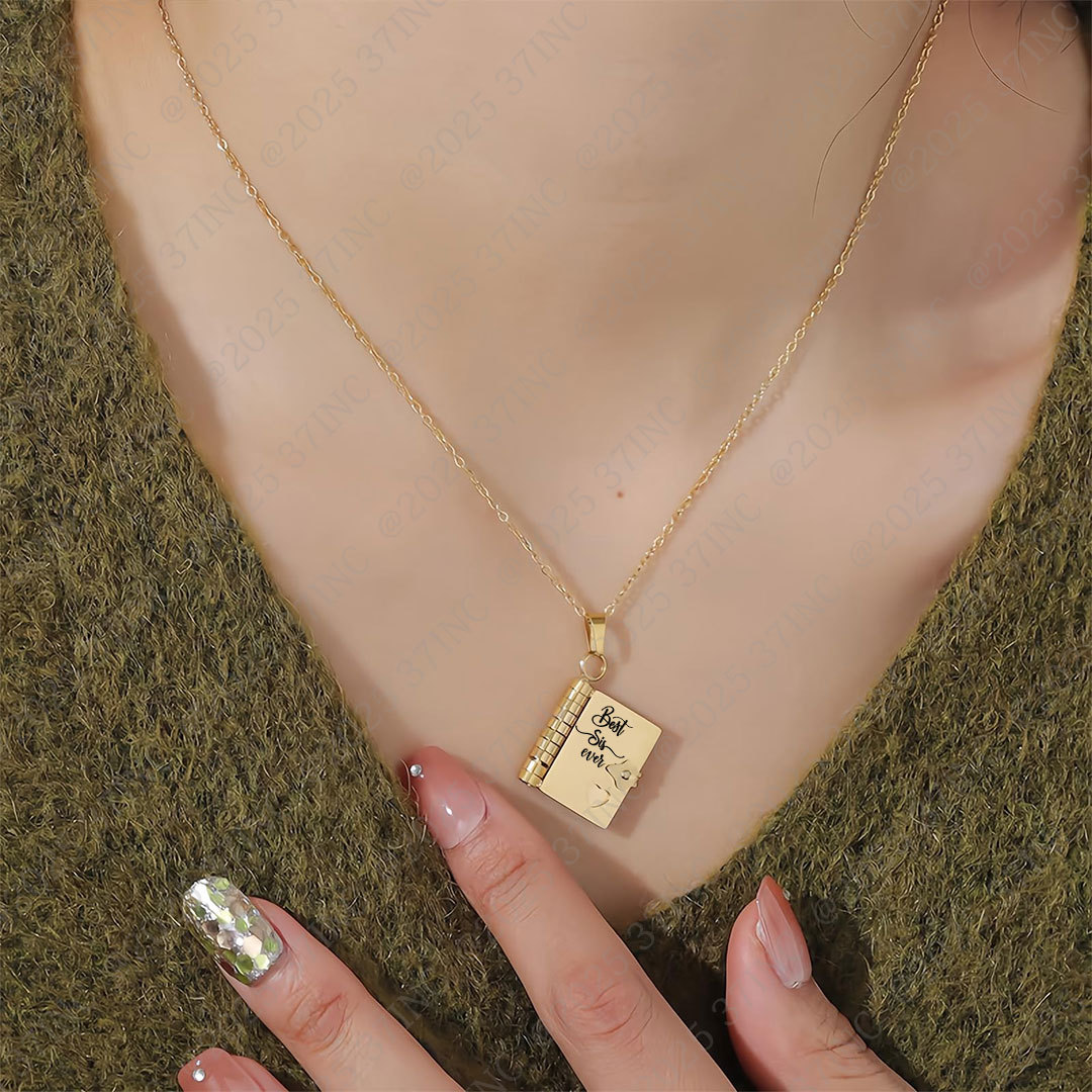 For Sisters- My life is better with you in it Book Necklace