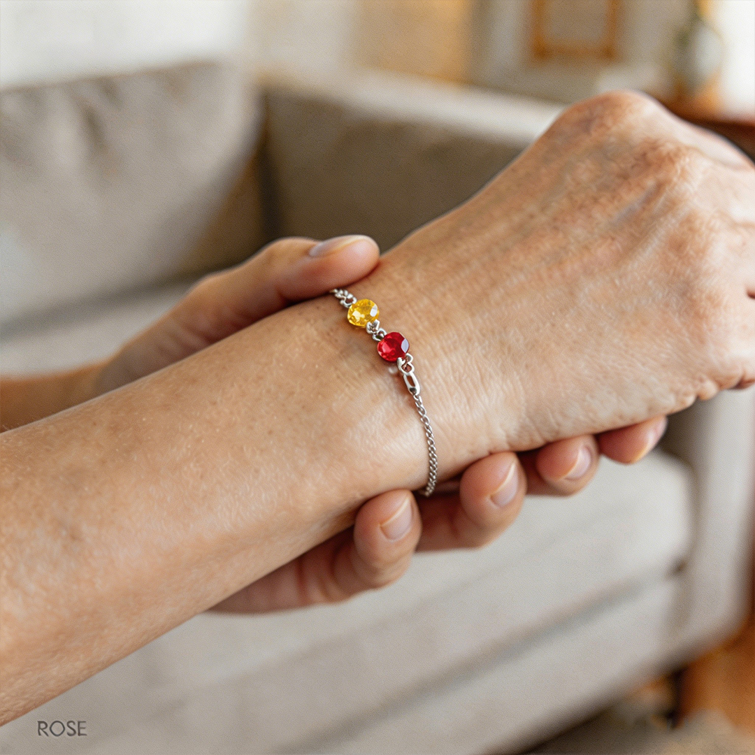Mother And Daughter Forever Linked Together Custom Birthstones Bracelet