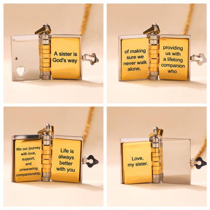 For Sisters- A sister is God's way Book Necklace