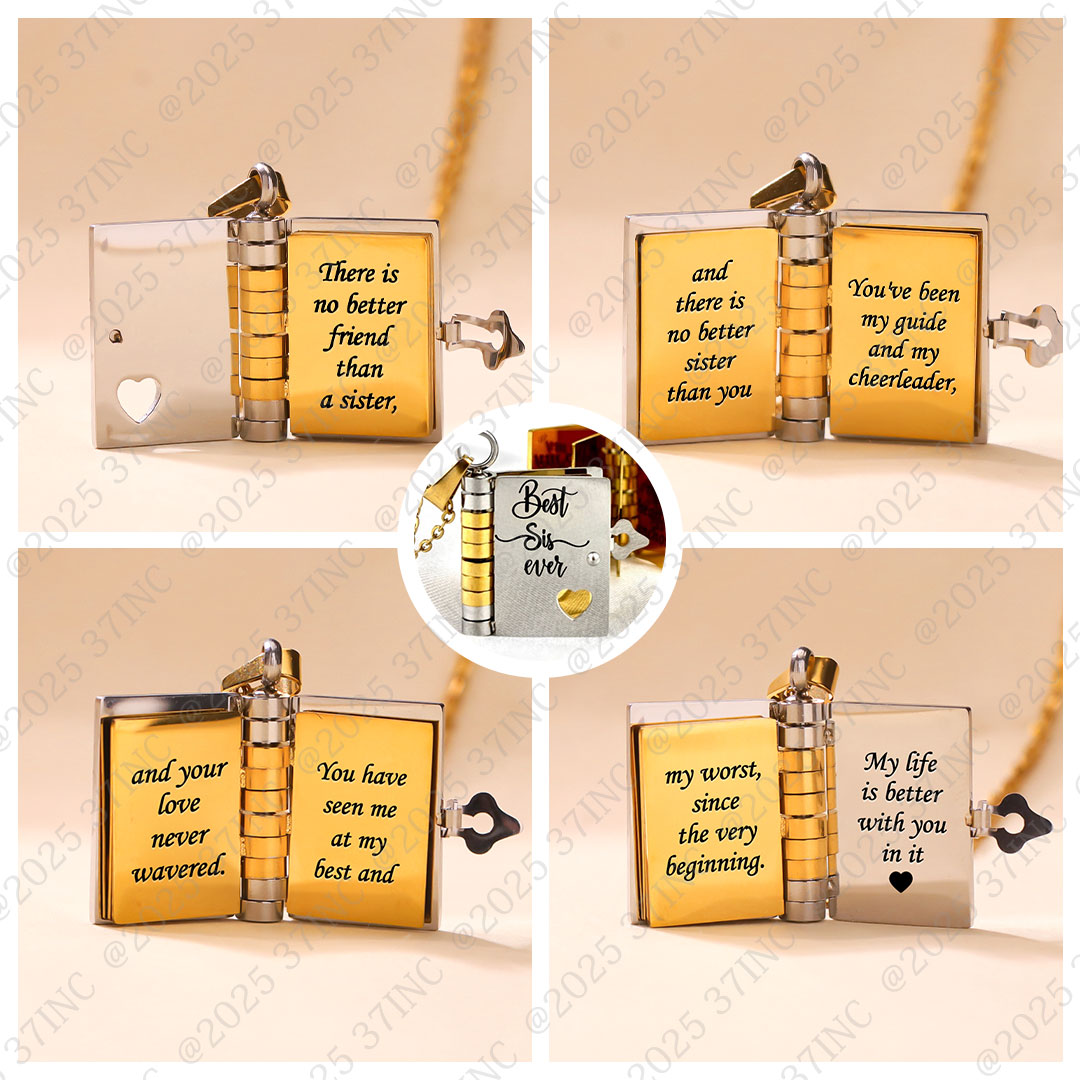 For Sisters- My life is better with you in it Book Necklace