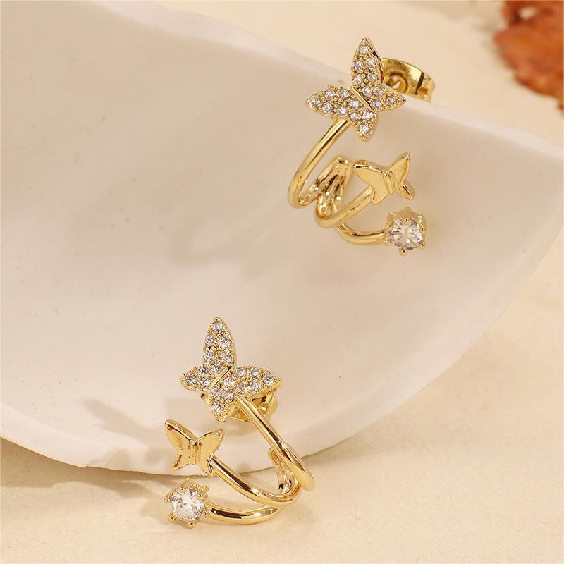 Butterfly Double Layer Earrings