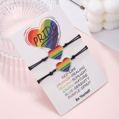 Love is Love Heart Rainbow Card Bracelet