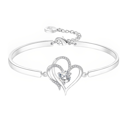 For Granddaughter - Double Heart Diamond Three-section Bracelet
