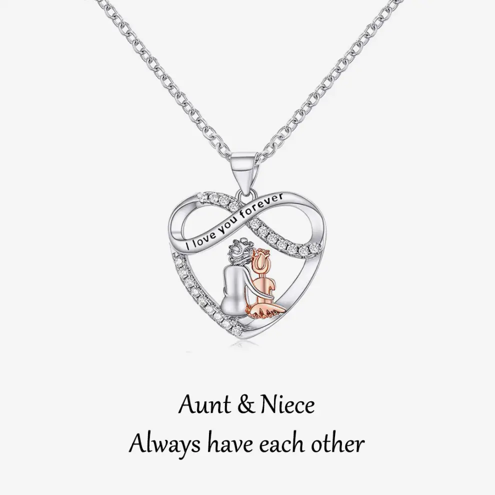 For Niece - S925 Aunt and Niece Infinity Heart Necklace