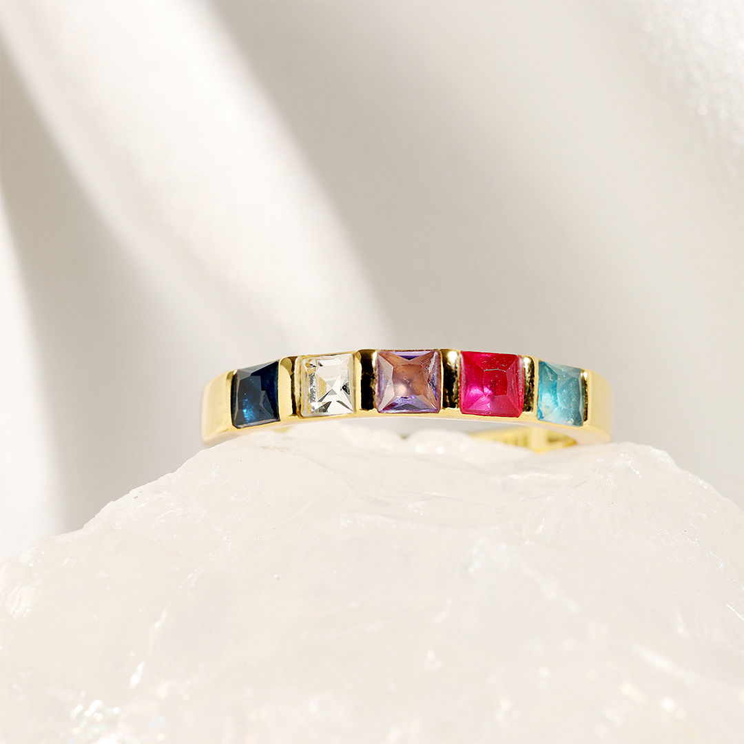 Personalized Birthstone Family Ring