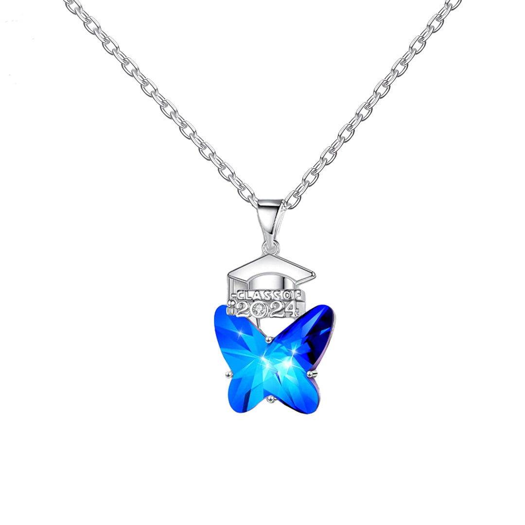 For Graduation - S925 Happy Graduation 2024 Butterfly Necklace