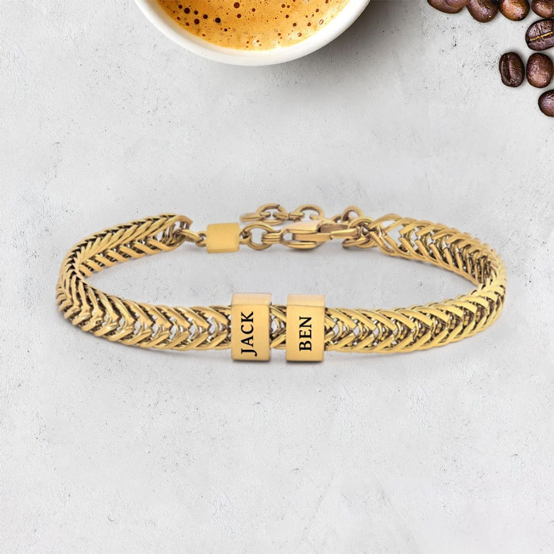 For Father - Chain Beaded Name Custom Bracelet