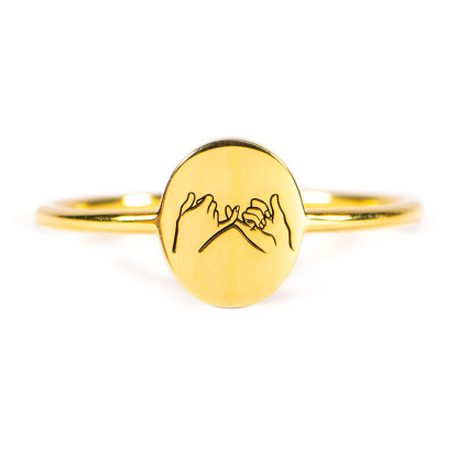 For Friend -Best Bitches Holding Hands Ring