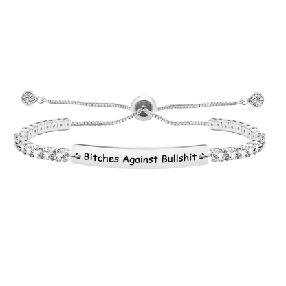  Bitches Against Bullshit Diamond Tennis Bracelet