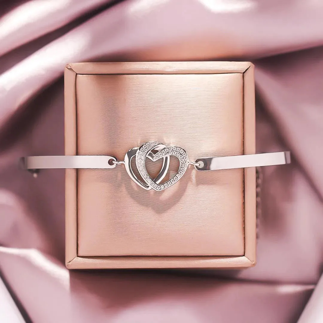 For Bonus Daughter - Double Heart Three-section Bracelet