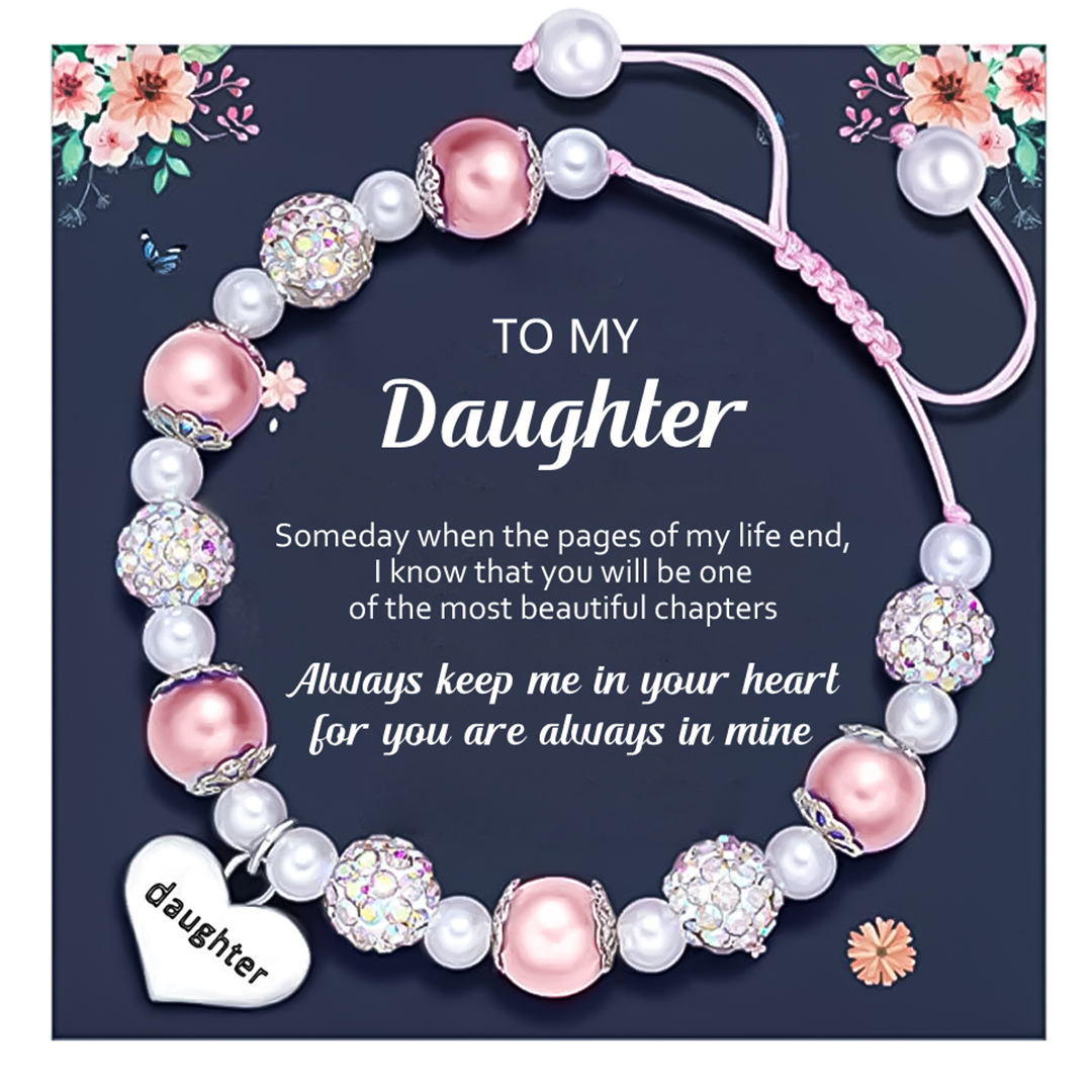 For Daughter- You Are My Most Beautiful Chapter Pendant Pearl Bracelet