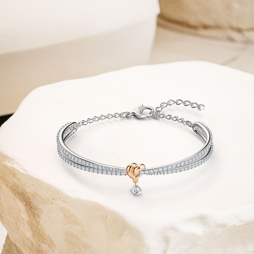 For Daughter- I Will Be With You Forever Love Knot Pendant Bracelet