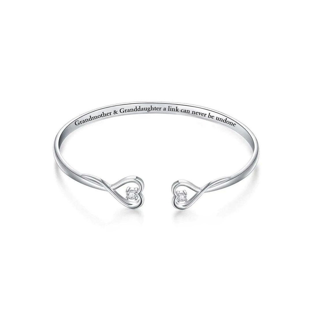 For Granddaughter - Grandmother & Granddaughter Always Keep Me In Your Heart Hearts Bracelet