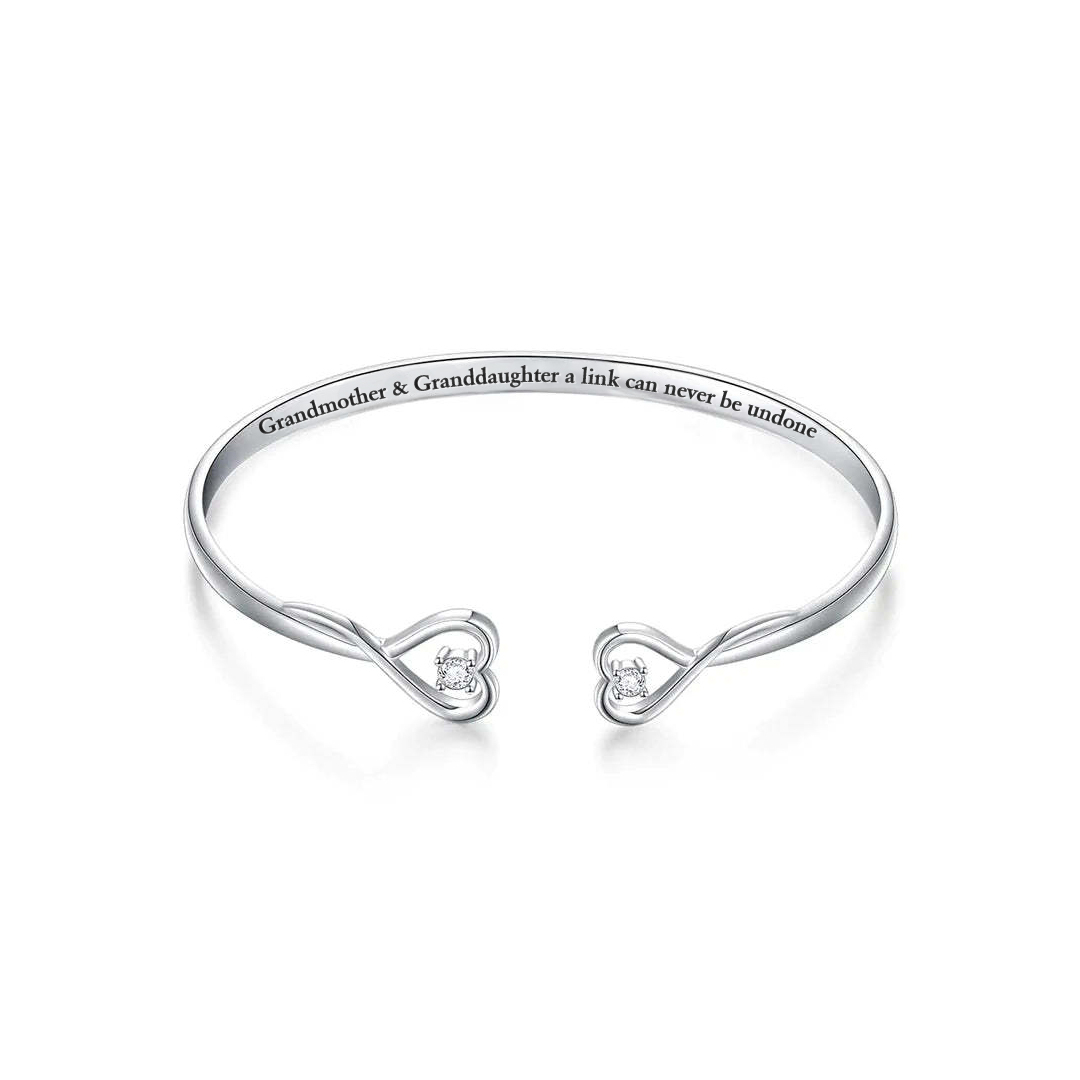 For Granddaughter - Grandmother & Granddaughter Always Keep Me In Your Heart Hearts Bracelet